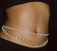 Load image into Gallery viewer, Waist Beads / African Hip Chain - NOSA - White Glow (elastic)
