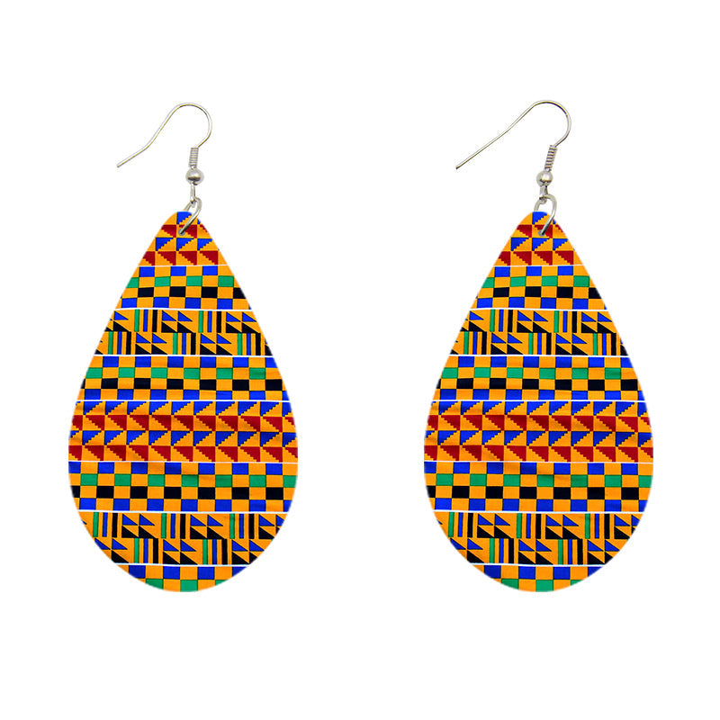 Kente orange - Boucles d'oreilles d'inspiration africaine