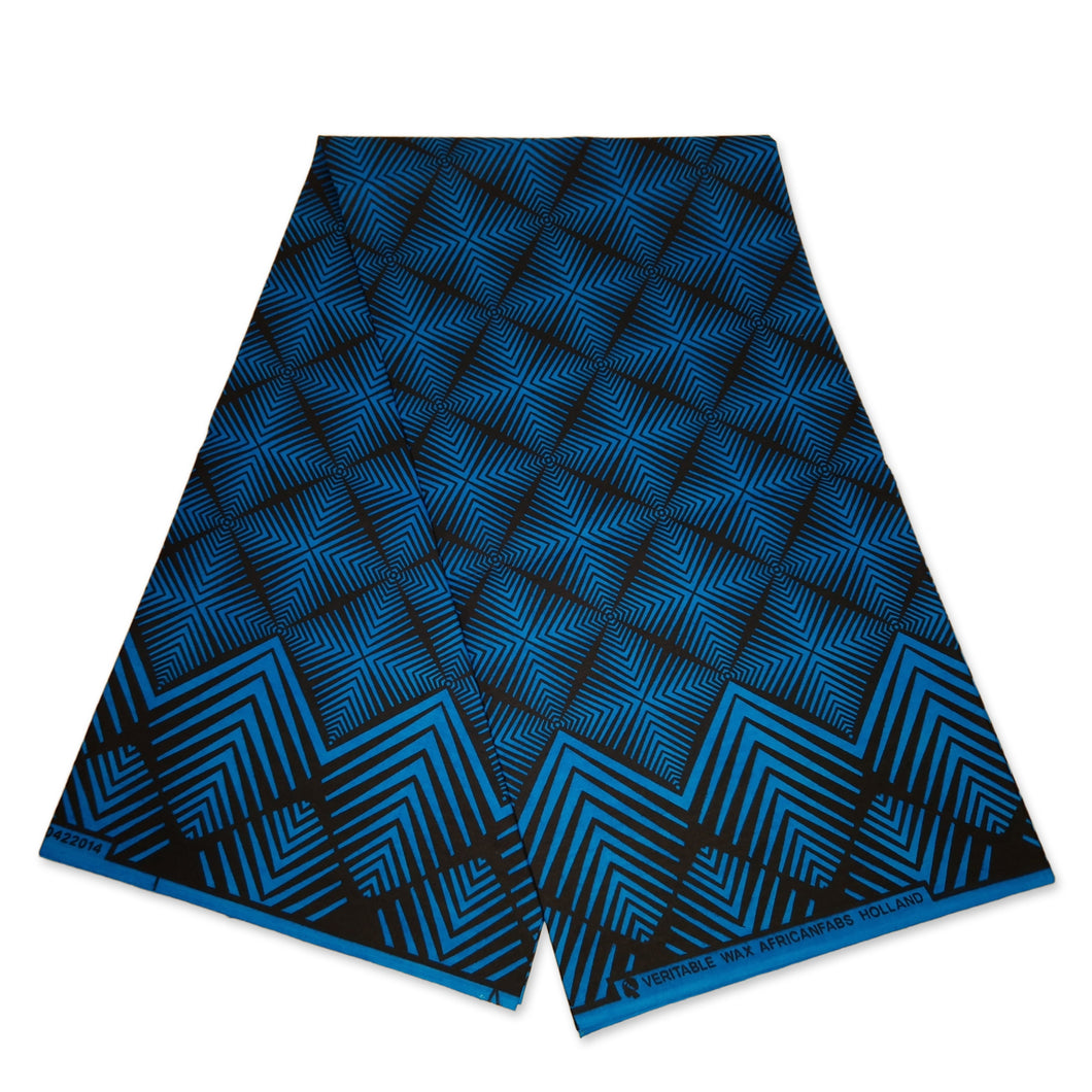 6 Yards - Tissu imprimé africain - Blue Fade Effect - 100% coton