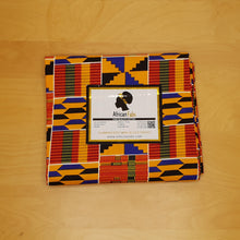 Afbeelding in Gallery-weergave laden, 6 Yards - Afrikaans blauw geel Kente print stof KENTE Ghana wax AF-4006 - 100% katoen

