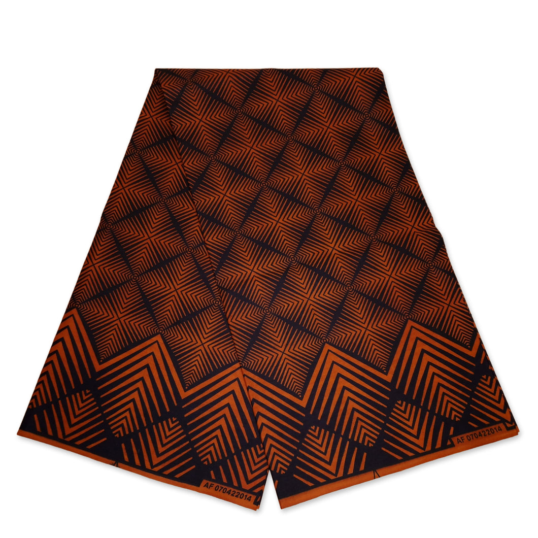 6 Yards - African print fabric - Brown-Orange fade effect - 100% cotton