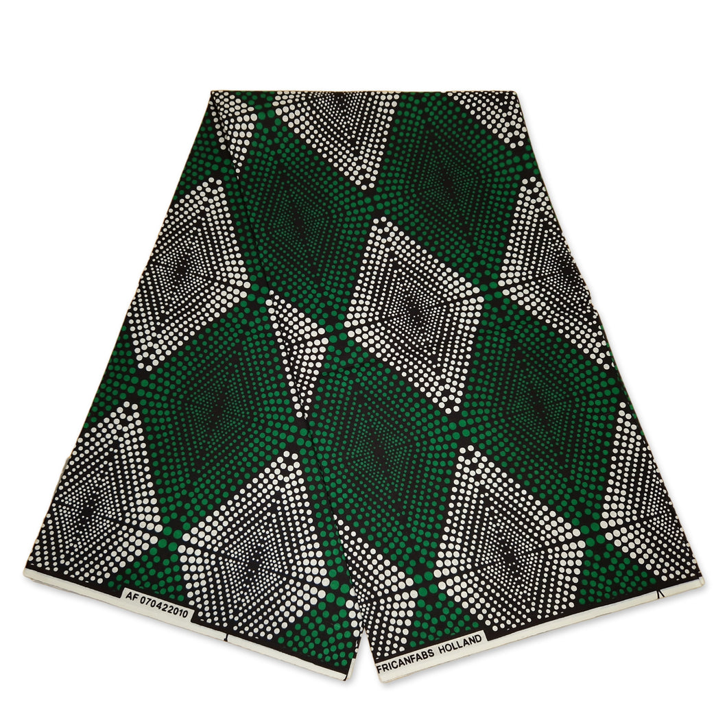 6 Yards - African print fabric - Green diamonds - 100% cotton