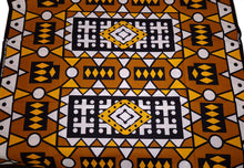Afbeelding in Gallery-weergave laden, 6 Yards - Afrikaanse printstof - Mosterdgeel Samakaka / Samacaca (Angola) - 100% katoen
