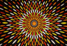 Load image into Gallery viewer, 6 Yards - African print fabric - Black / yellow sunburst - 100% cotton
