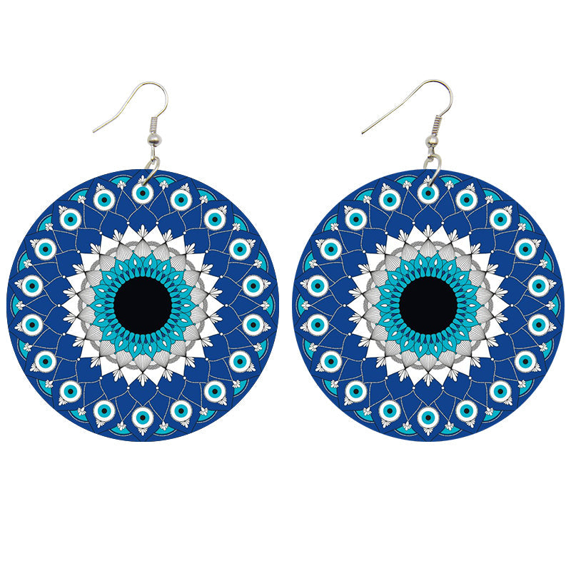 Blue ancient flower  - African inspired earrings