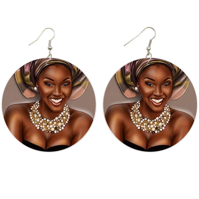 Belle femme | Boucles d'oreilles d'inspiration africaine