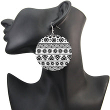 Load image into Gallery viewer, Africa inspired earrings | Black &amp; White tribal
