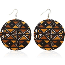 Afbeelding in Gallery-weergave laden, Brown Orange Mud cloth | African inspired earrings
