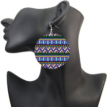 Load image into Gallery viewer, Blue / Green Tribal patterns | African inspired earrings
