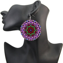 Load image into Gallery viewer, Pink / Purple ancient flower | African inspired earrings
