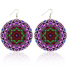 Load image into Gallery viewer, Pink / Purple ancient flower | African inspired earrings
