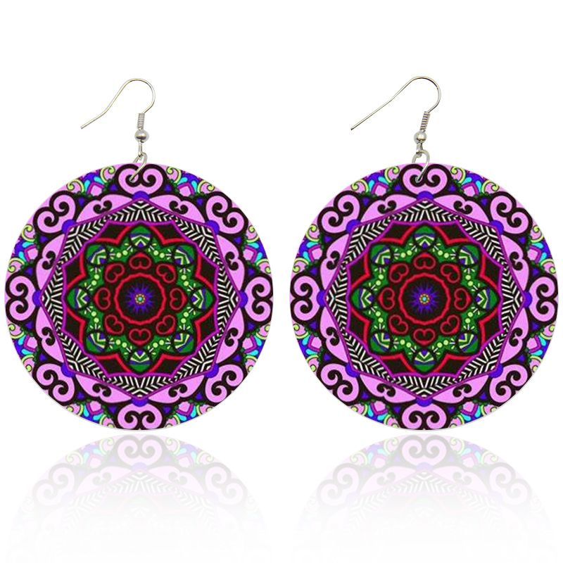 Pink / Purple ancient flower | African inspired earrings