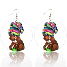 Load image into Gallery viewer, Woman with colorful turban | African inspired earrings
