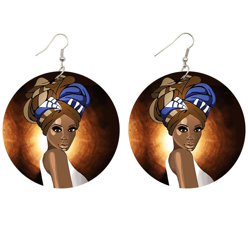 Blue headwrap girl | African inspired earrings