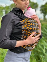 Load image into Gallery viewer, African Print Baby Carrier / Baby sling / baby wrap - Black Mud cloth stripes
