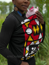 Charger l&#39;image dans la galerie, Porte-bébé imprimé africain / Porte-bébé / écharpe de portage - Samakaka Rouge
