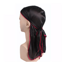 Load image into Gallery viewer, Durag / Du-rag / Do-rag / Bandana - Unisex - Black with red edge

