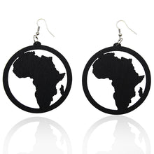 Load image into Gallery viewer, Black African continent in wooden circle
