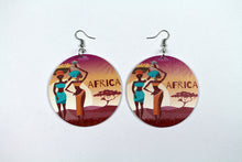 Charger l&#39;image dans la galerie, Grandes boucles d&#39;oreilles ethniques africaines | 2 dames africaines
