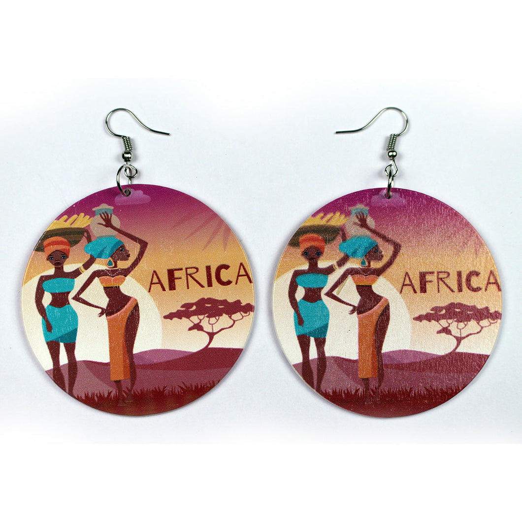 Grandes boucles d'oreilles ethniques africaines | 2 dames africaines