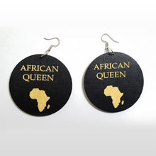 Load image into Gallery viewer, African black wooden earrings  | AFRICAN QUEEN
