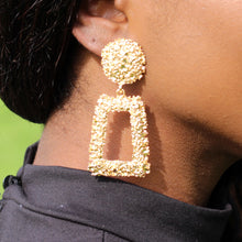 Load image into Gallery viewer, Gold Large Chunky Metal Geometric Drop Earrings
