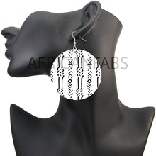 Load image into Gallery viewer, White / black mud cloth / bogolan | African inspired earrings
