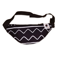 Load image into Gallery viewer, 3 PIECES - African Print Fanny Pack - Black / White bogolan - Ankara Waist Bag / Bum bag / Festival Bag with Adjustable strap
