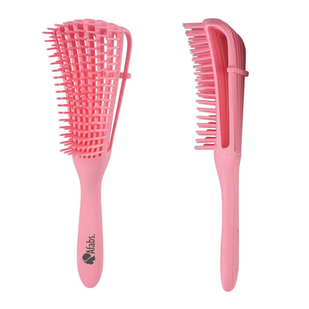 Afabs® Ontklitterborstel | Ontklitborstel | Kam voor krullen | Afro-haarborstel | Roze