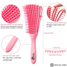 Load image into Gallery viewer, 10 pieces - Afabs® Detangler brush | Detangling brush | Comb for curls | Afro hair brush | Pink
