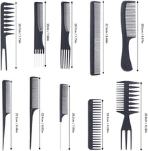 Load image into Gallery viewer, 10 Piece Professional styling comb set - Hair comb set - Great for All Hair Types &amp; Styles
