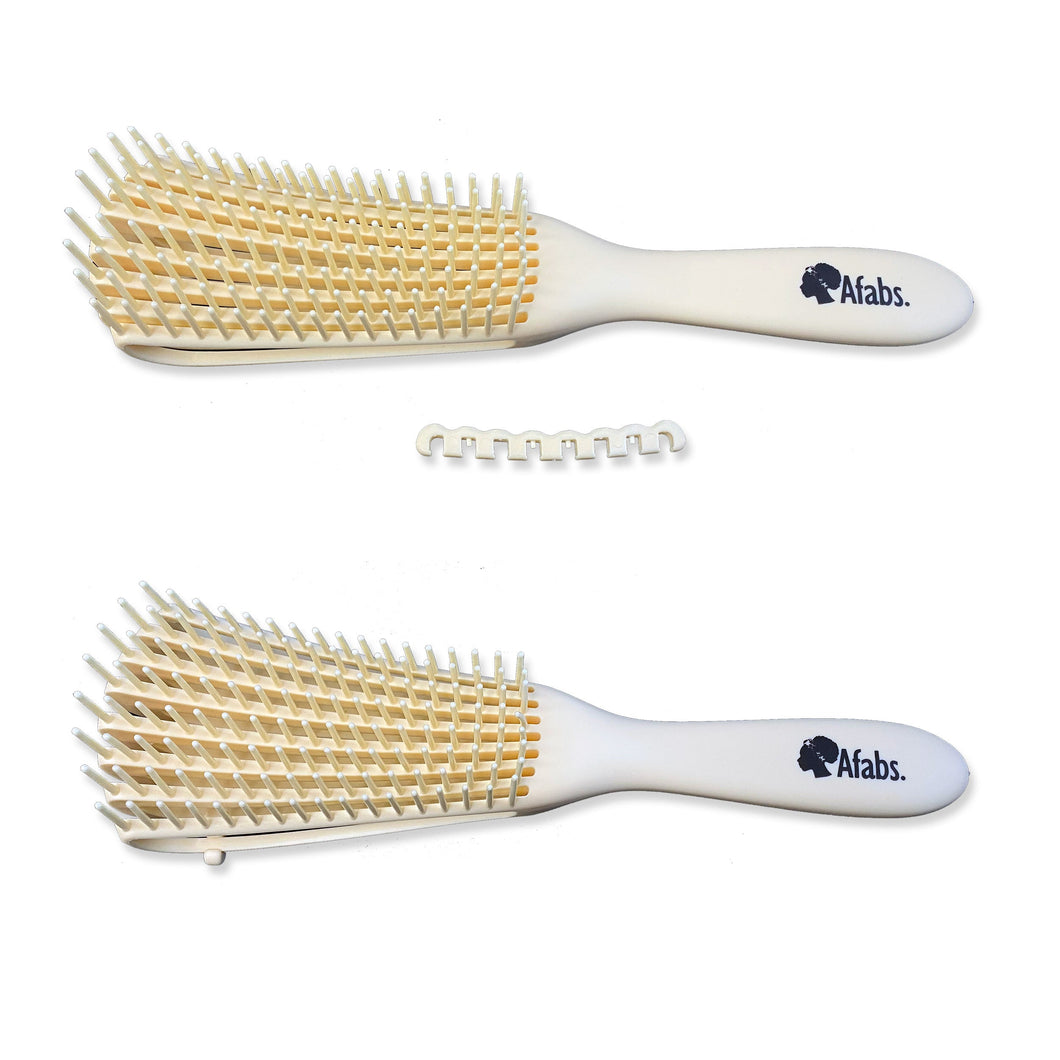Afabs® Ontklitterborstel | Ontklitborstel | Kam voor krullen | Afro-haarborstel | Pastelgeel