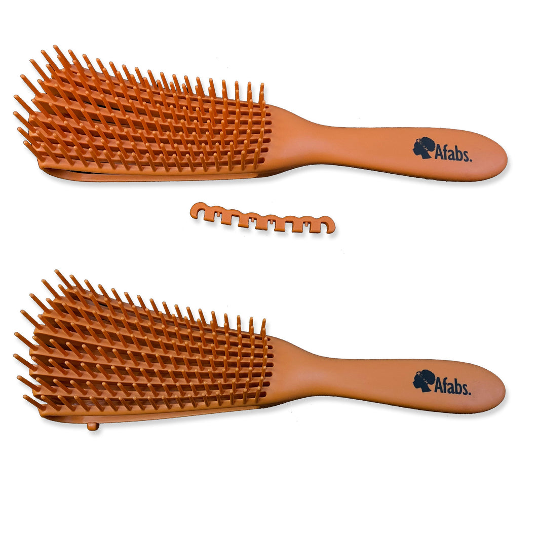 Afabs® Ontklitterborstel | Ontklitborstel | Kam voor krullen | Afro-haarborstel | Oranje