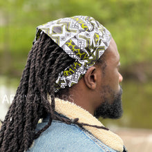 Afbeelding in Gallery-weergave laden, Afrikaanse print Haarband - unisex volwassenen - haaraccessoires - wit/groen
