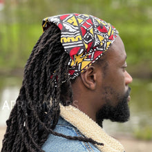 Load image into Gallery viewer, African print Headband - Unisex Adults - Hair Accessories - Maroon bogolan
