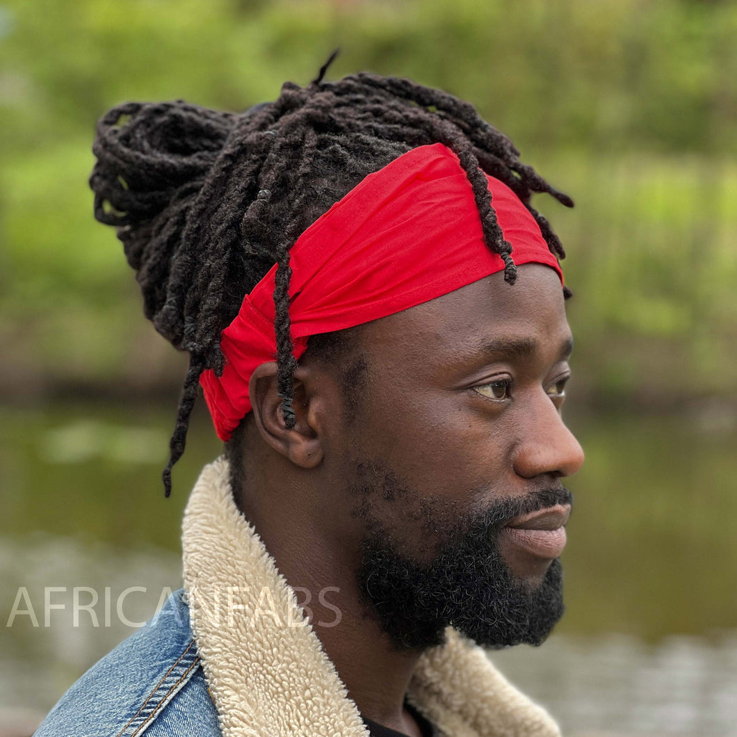 Red Headband - Unisex Adults - Cotton Hair Accessories