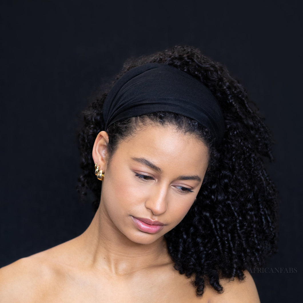 Black Hairband / Headband - Stretch Fabric - Yoga / Sports / Casual - Unisex Adults