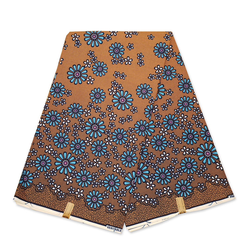 6 Yards - African Wax print fabric - Flower fields