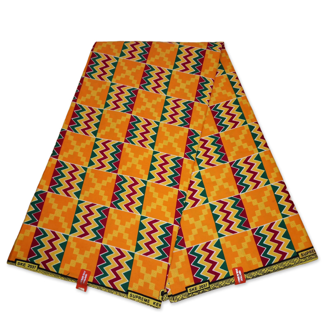 6 Yards - Tissu imprimé africain Ghana / Kente KT-3093