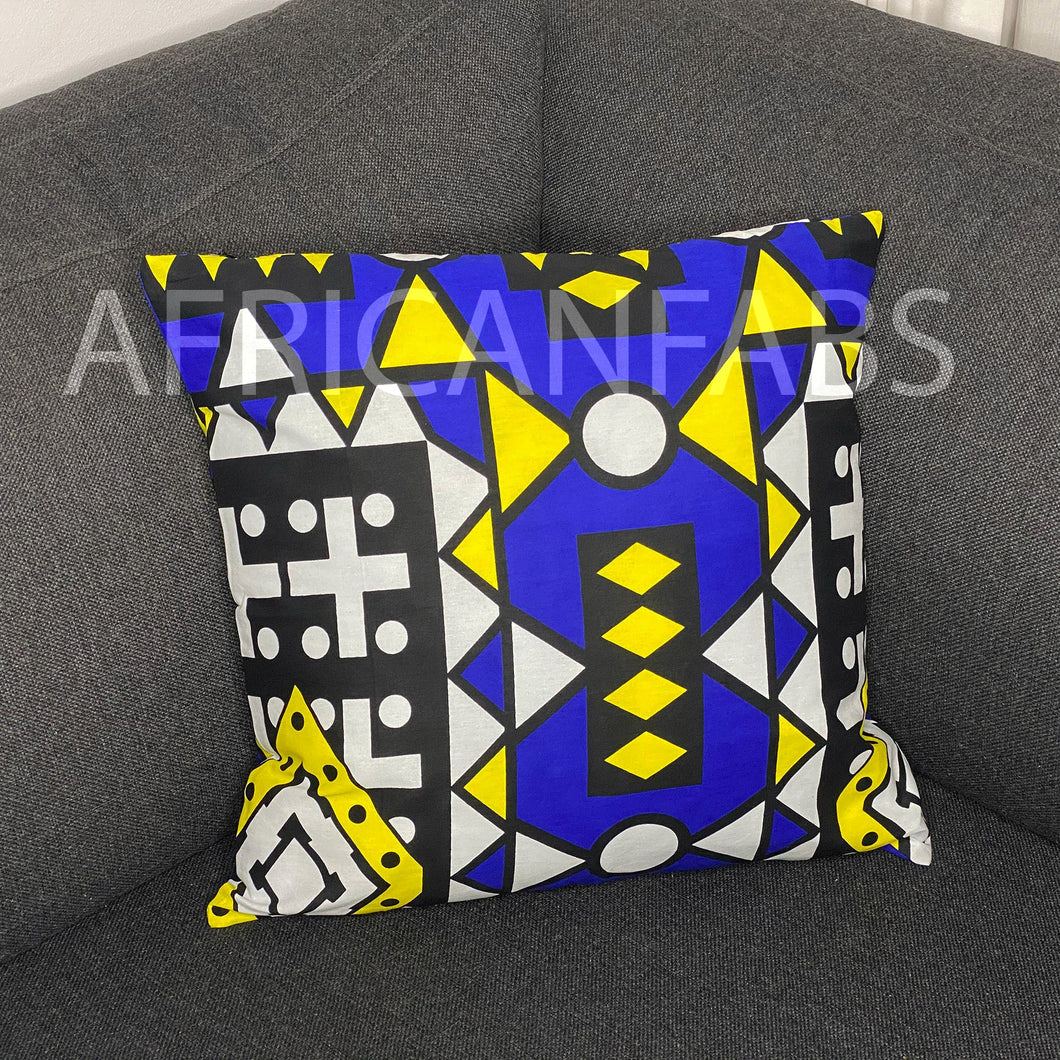African pillow cover | Blue Samakaka - Decorative pillow 45x45cm - 100% Cotton