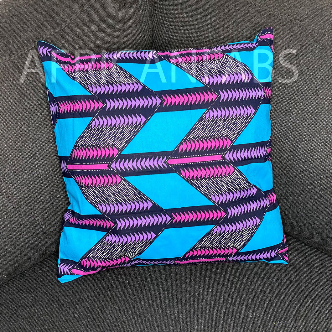 Afrikanischer Kissenbezug | Rosa Dreiecke - Dekokissen 45x45cm - 100 % Baumwolle