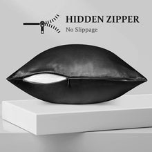 Load image into Gallery viewer, Satin pillow case black 60 x 70 cm standard pillow size - Silky satin pillowcase
