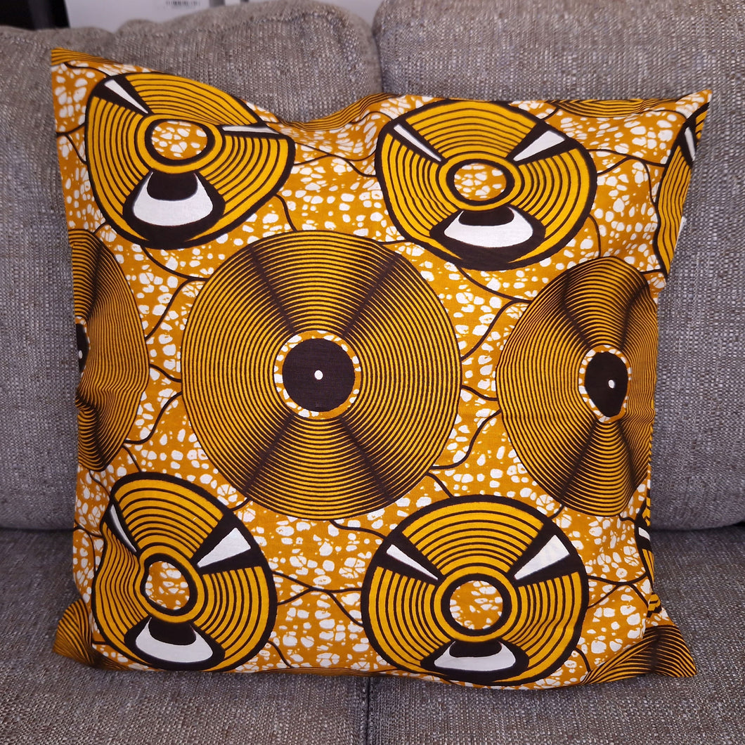 Housse de coussin africaine | Jaune moutarde - Coussin décoratif 50x50cm - 100% Coton