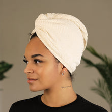 Load image into Gallery viewer, Microfiber Hair Towel - Head Towel for Straight and Curly Hair - Off-white

