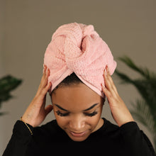 Load image into Gallery viewer, Microfiber Hair Towel - Head Towel for Straight and Curly Hair - Pale Pink
