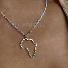 Load image into Gallery viewer, 5 PIECES - Necklace / pendant - African continent - Silver
