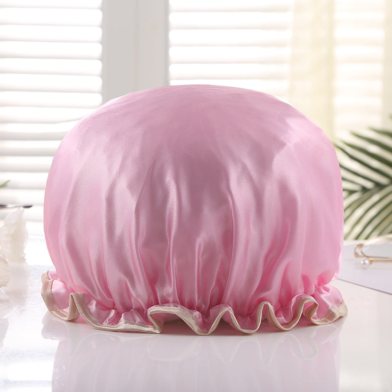 10 pieces - LARGE Shower cap for full hair / curls - Pink