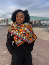 Afbeelding in Gallery-weergave laden, African print Winter scarf for Adults Unisex - Kente Mud yellow / orange
