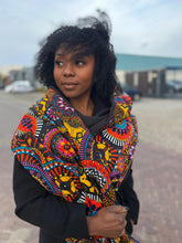 Lade das Bild in den Galerie-Viewer, Winterschal mit afrikanischem Muster für Erwachsene, Unisex – dunkle mehrfarbige Scheiben
