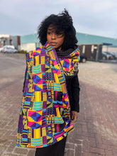 Lade das Bild in den Galerie-Viewer, Winterschal mit afrikanischem Aufdruck für Erwachsene, Unisex – mehrfarbiges Kente-Lila
